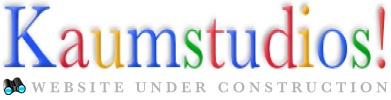 Colorful Kaumstudios wordmark with text 'Website under construction' below